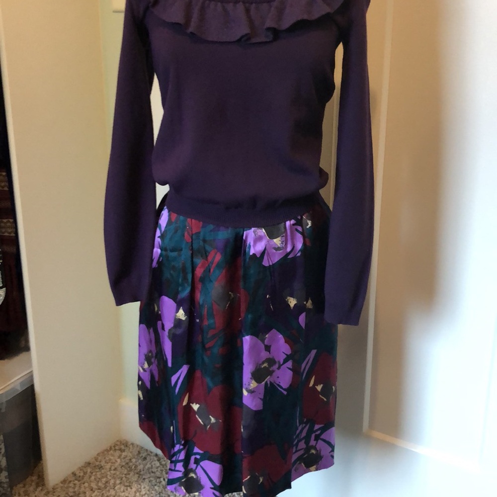 MOSCHINO Purple Plum Sweater and Skirt Set Size 10
